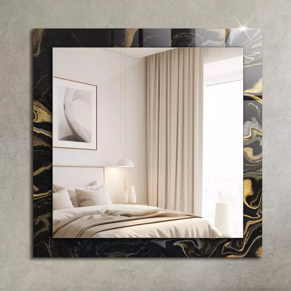 Miroir rectangulaire décoratif imprimé motif de marbre abstrait