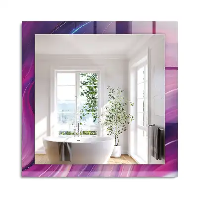 Miroir rectangulaire à cadre imprimé vagues colorées abstraites