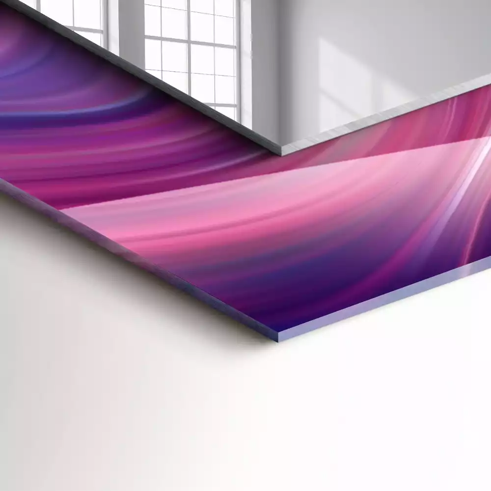 Miroir rectangulaire à cadre imprimé vagues colorées abstraites