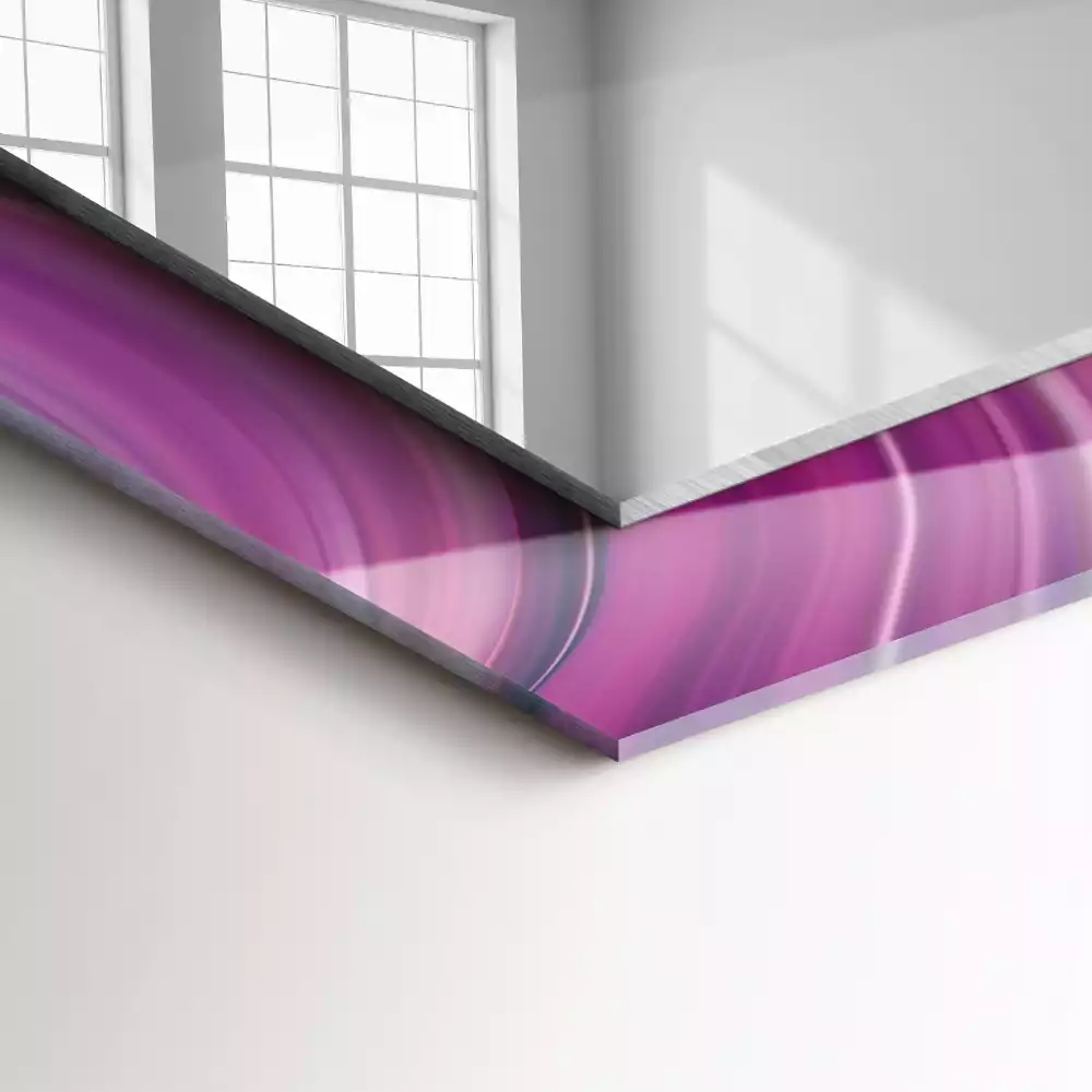 Miroir rectangulaire à cadre imprimé vagues colorées abstraites