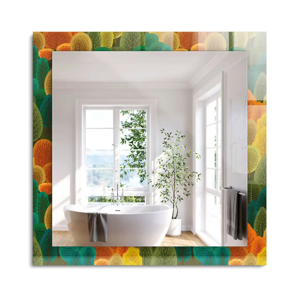 Miroir rectangulaire imprimé arbres d'automne