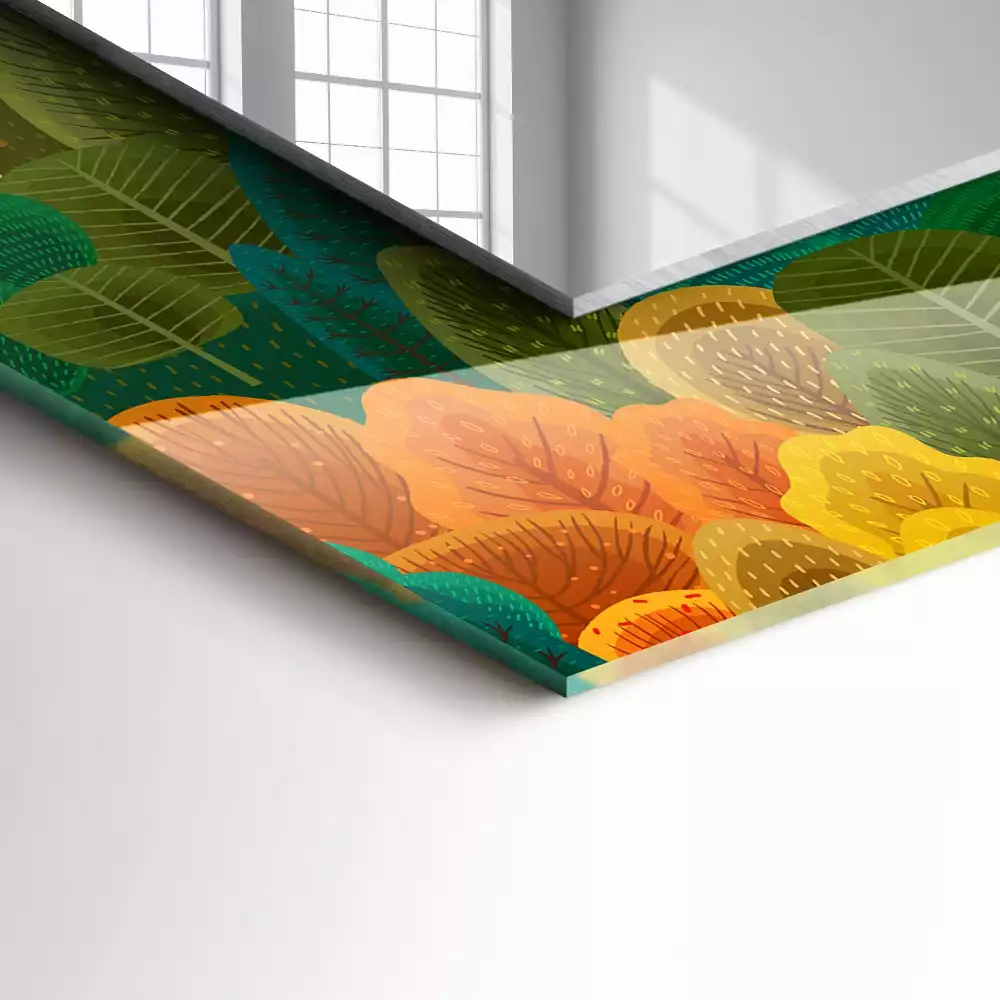 Miroir rectangulaire imprimé arbres d'automne