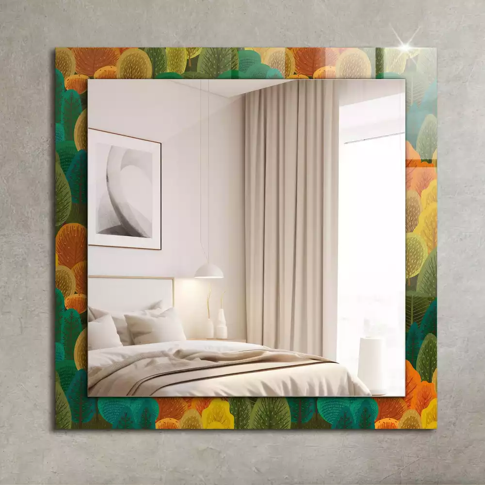 Miroir rectangulaire imprimé arbres d'automne