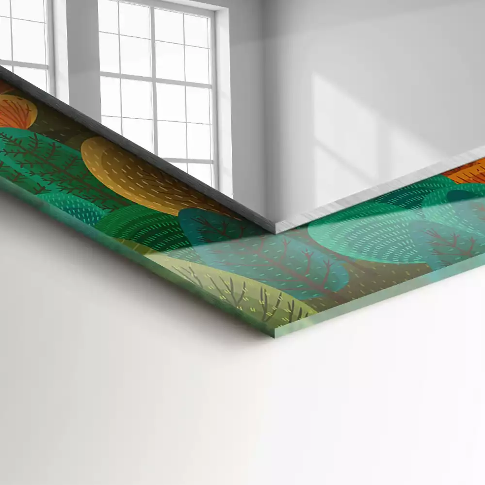 Miroir rectangulaire imprimé arbres d'automne