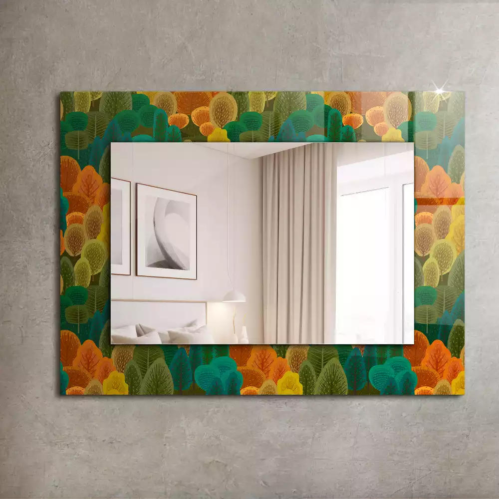 Miroir rectangulaire imprimé arbres d'automne