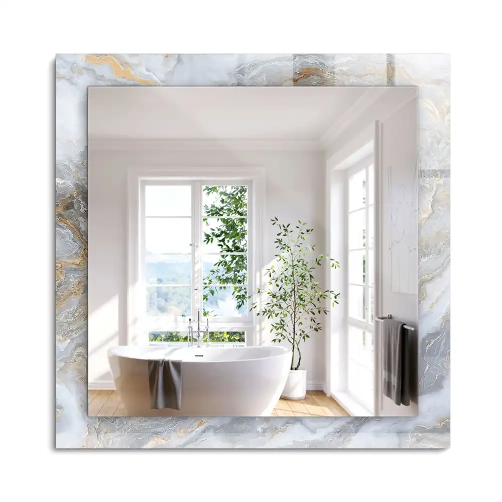 Miroir rectangulaire décoratif imprimé structure de motif de marbre