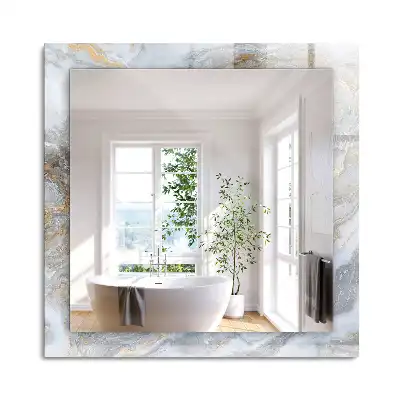 Miroir rectangulaire décoratif imprimé structure de motif de marbre