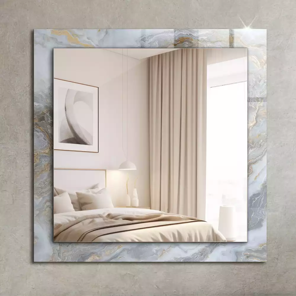 Miroir rectangulaire décoratif imprimé structure de motif de marbre
