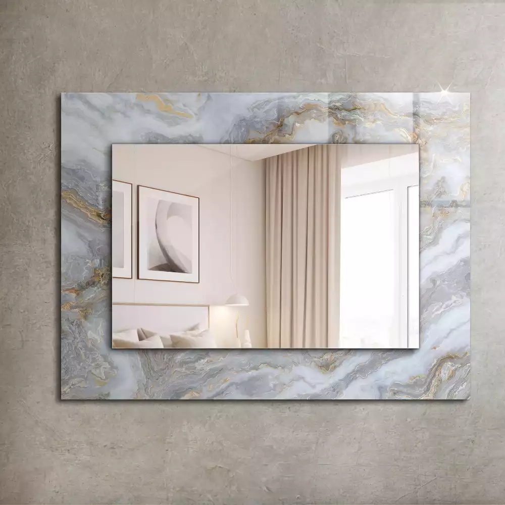 Miroir rectangulaire décoratif imprimé structure de motif de marbre