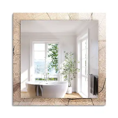 Miroir rectangulaire décoratif coupe transversale d'un tronc