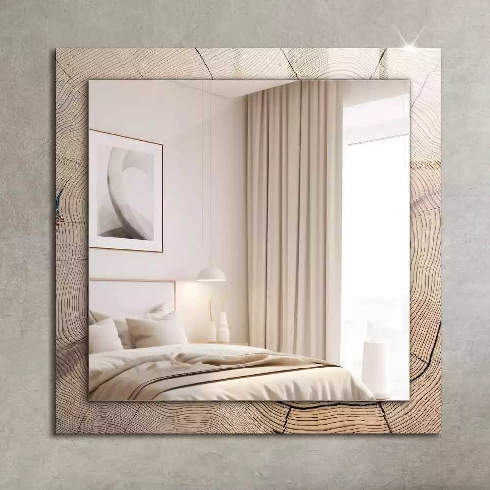 Miroir rectangulaire décoratif coupe transversale d'un tronc