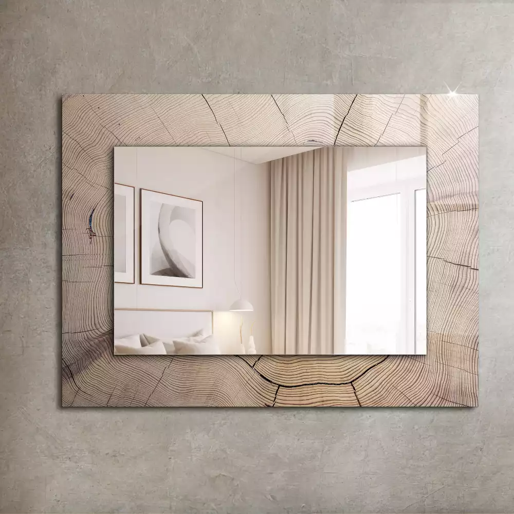 Miroir rectangulaire décoratif coupe transversale d'un tronc