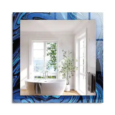 Miroir rectangulaire imprimé motif bleu clair abstrait