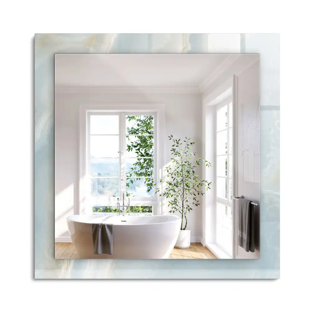 Miroir rectangulaire décoratif marbre onyx bleu clair