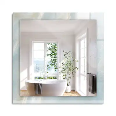 Miroir rectangulaire décoratif marbre onyx bleu clair