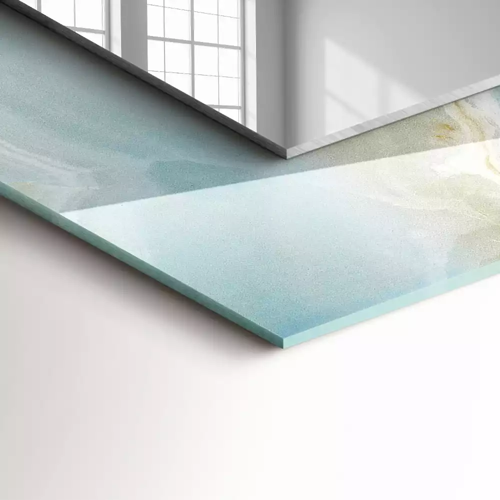 Miroir rectangulaire décoratif marbre onyx bleu clair