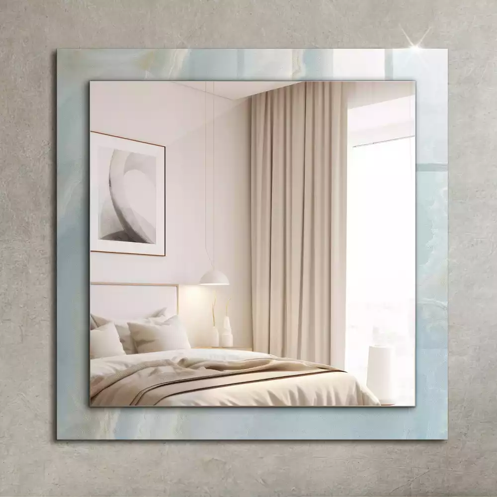 Miroir rectangulaire décoratif marbre onyx bleu clair