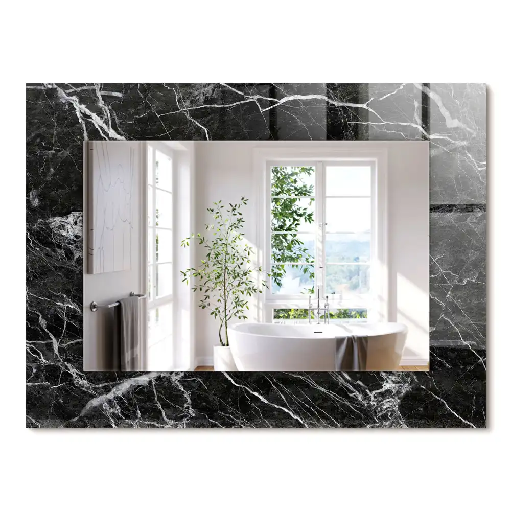 Miroir rectangulaire décoratif marbre noir