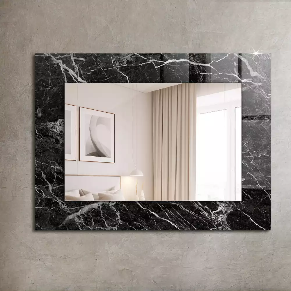 Miroir rectangulaire décoratif marbre noir
