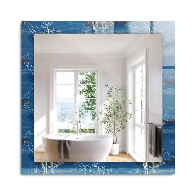 Miroir rectangulaire imprimé paysage avec des arbres