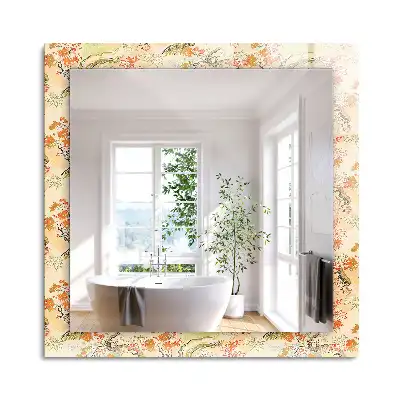 Miroir rectangulaire décoratif imprimé jardin japonais