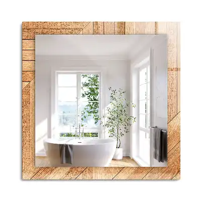 Miroir rectangulaire décoratif parquet en bois