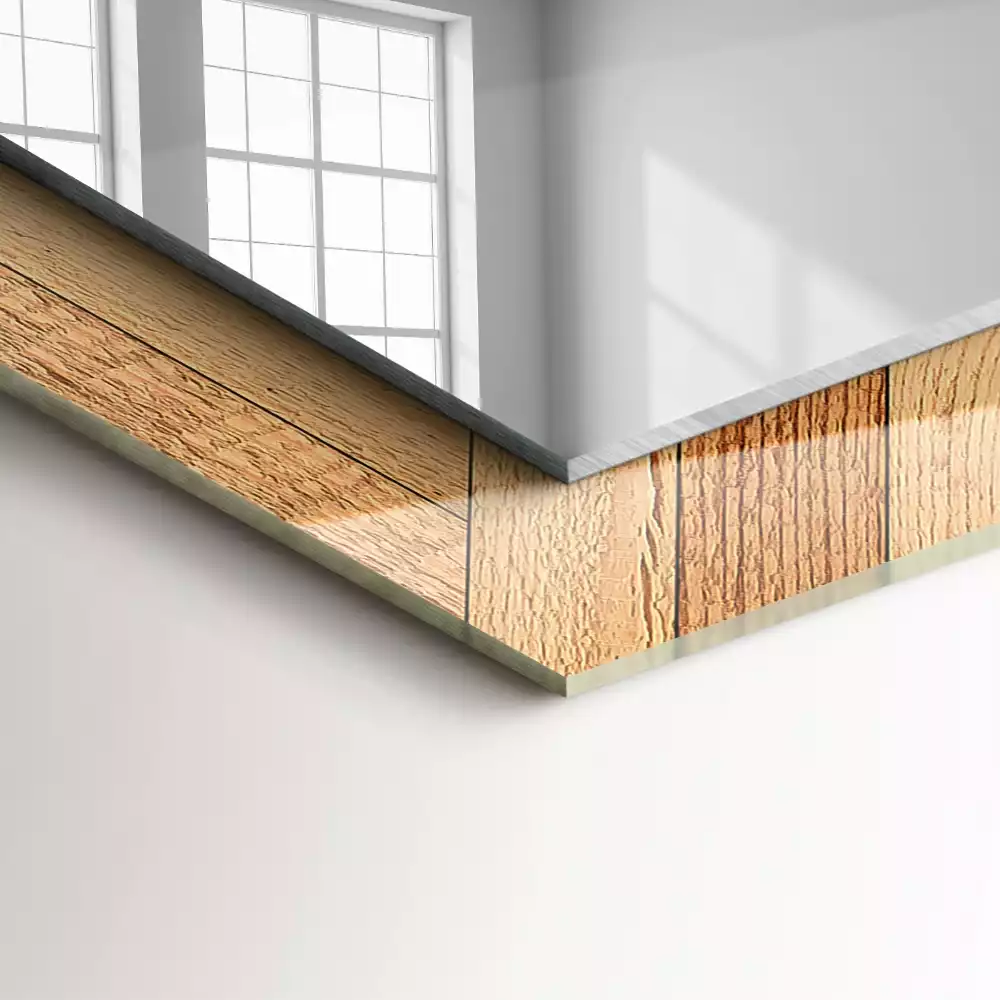 Miroir rectangulaire décoratif parquet en bois