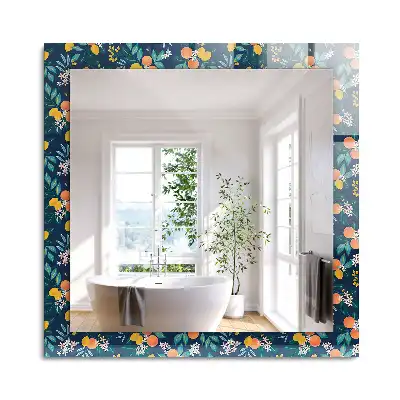 Miroir rectangulaire imprimé fleurs et fruits