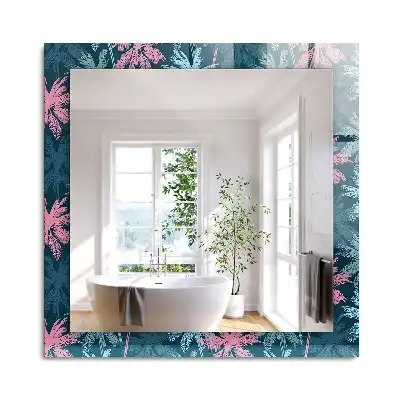 Miroir rectangulaire décoratif imprimé motif coloré avec palmiers