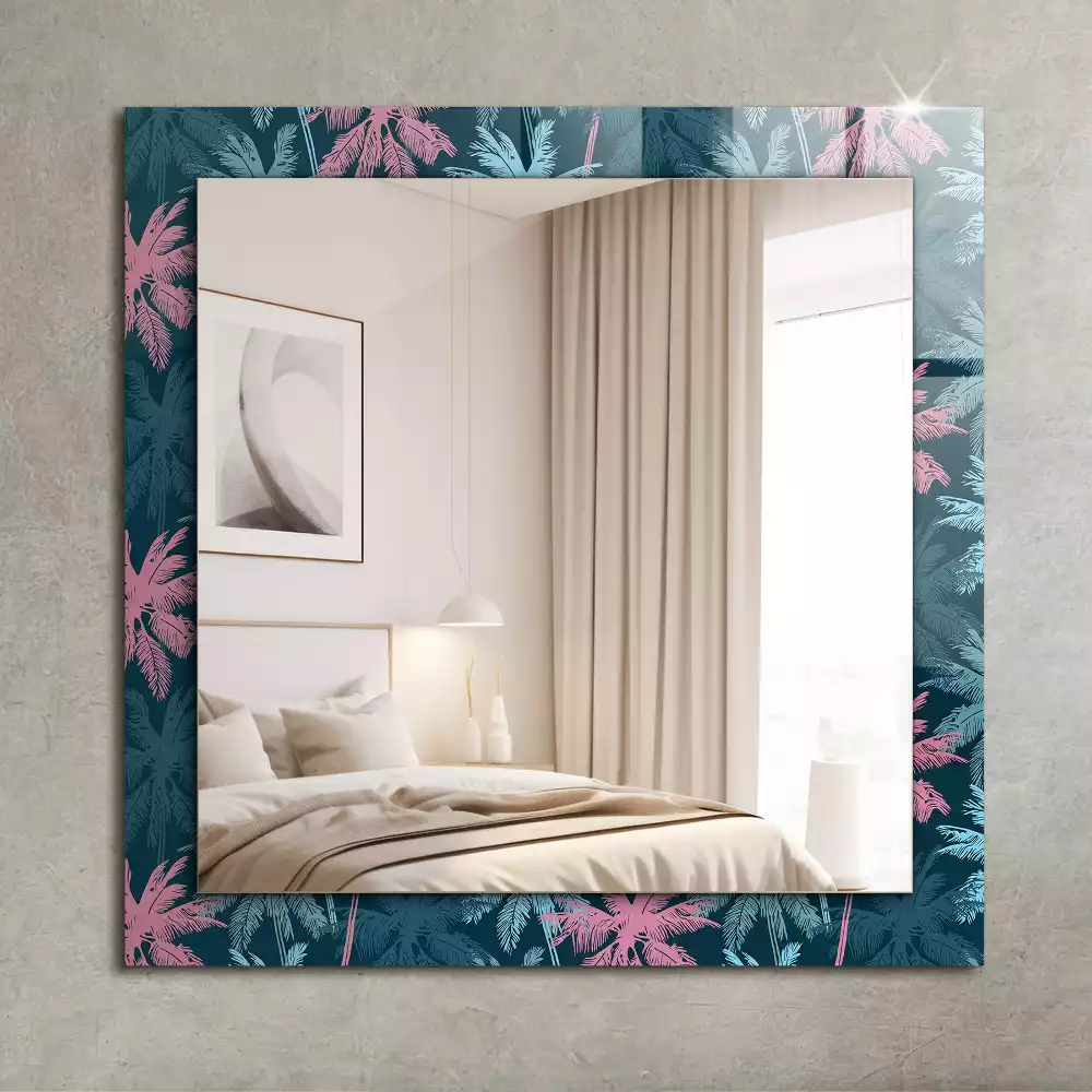 Miroir rectangulaire décoratif imprimé motif coloré avec palmiers
