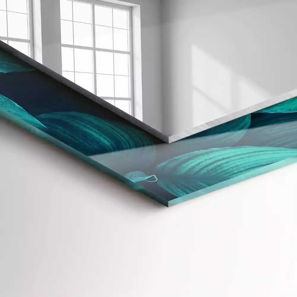 Miroir rectangulaire décoratif imprimé feuilles vertes