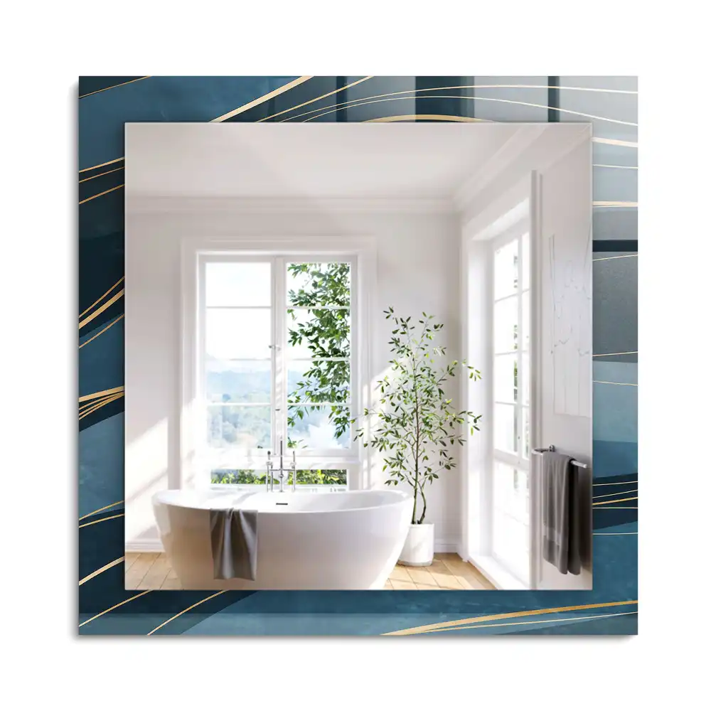 Miroir rectangulaire décoratif lignes abstraites