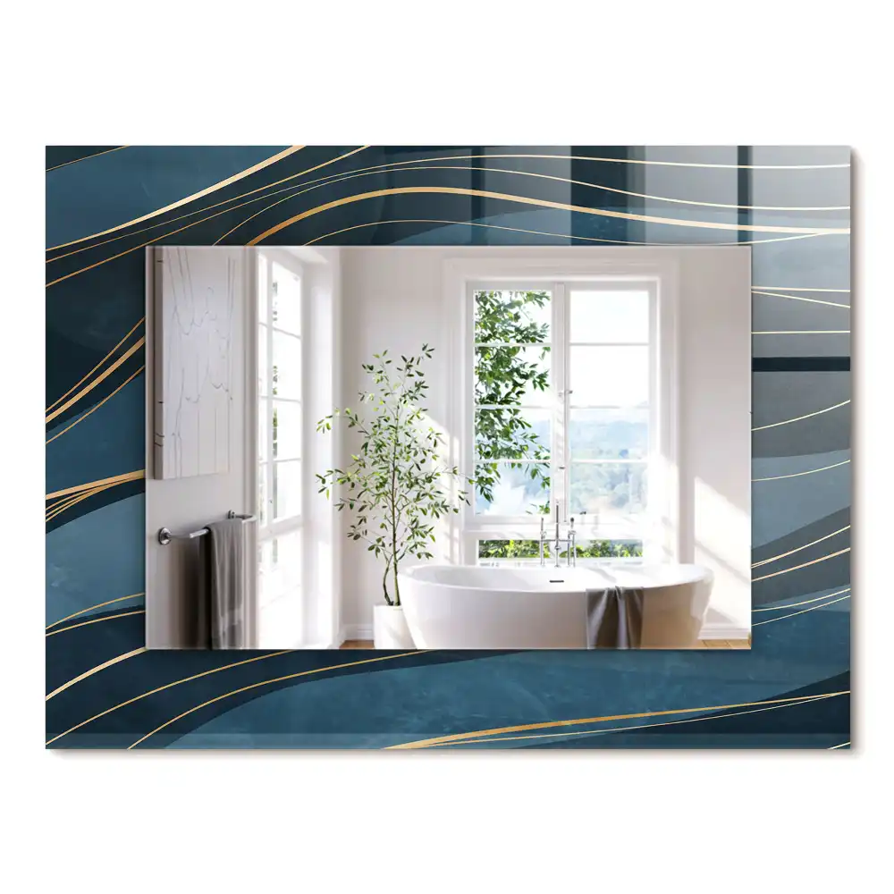 Miroir rectangulaire décoratif lignes abstraites