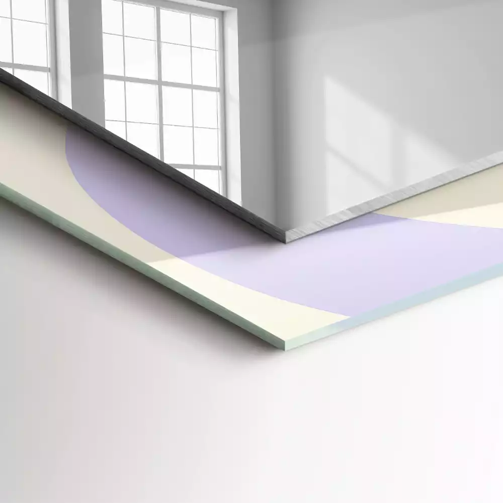 Miroir rectangulaire avec cadre imprimé motifs abstraits colorés