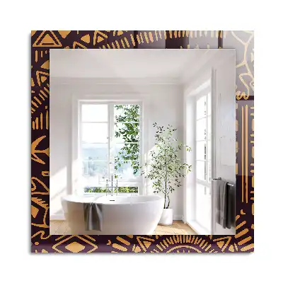 Miroir rectangulaire à cadre imprimé motif ethnique