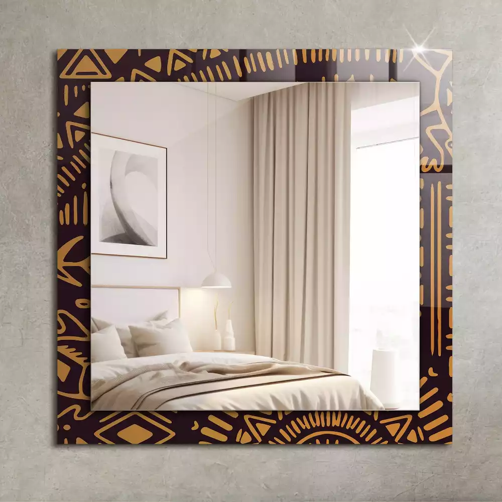 Miroir rectangulaire à cadre imprimé motif ethnique