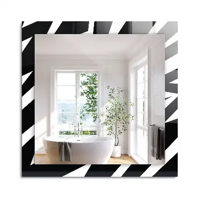 Miroir rectangulaire décoratif géométrie en noir et blanc