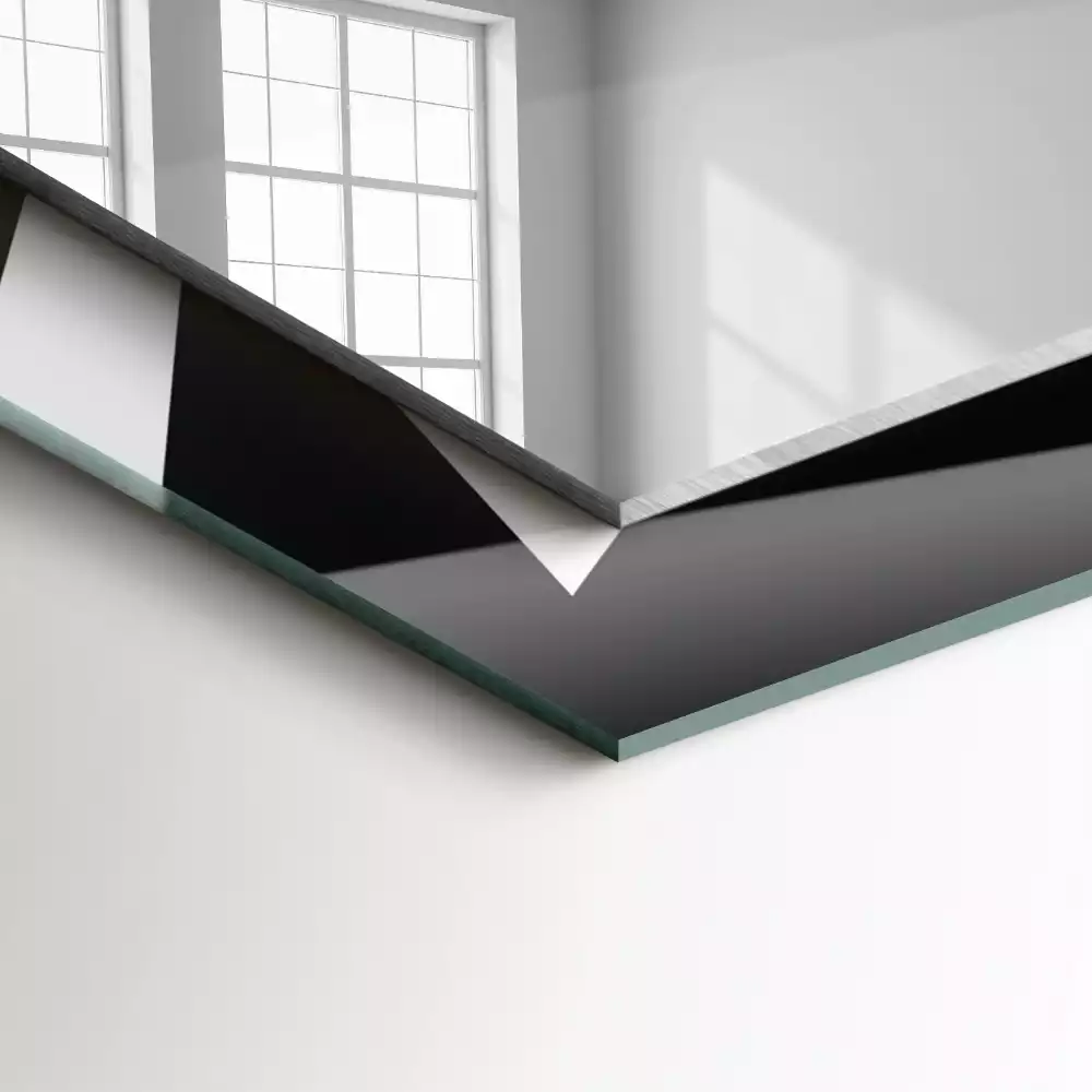 Miroir rectangulaire décoratif géométrie en noir et blanc