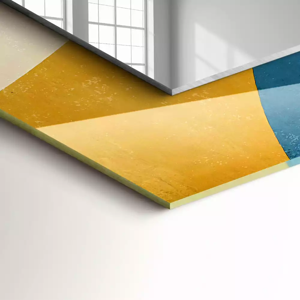 Miroir rectangulaire avec cadre imprimé motifs abstraits colorés