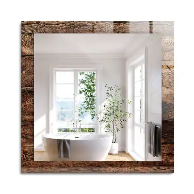 Miroir rectangulaire décoratif structure de planche en bois
