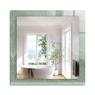 Miroir rectangulaire décoratif feuilles de ginkgo