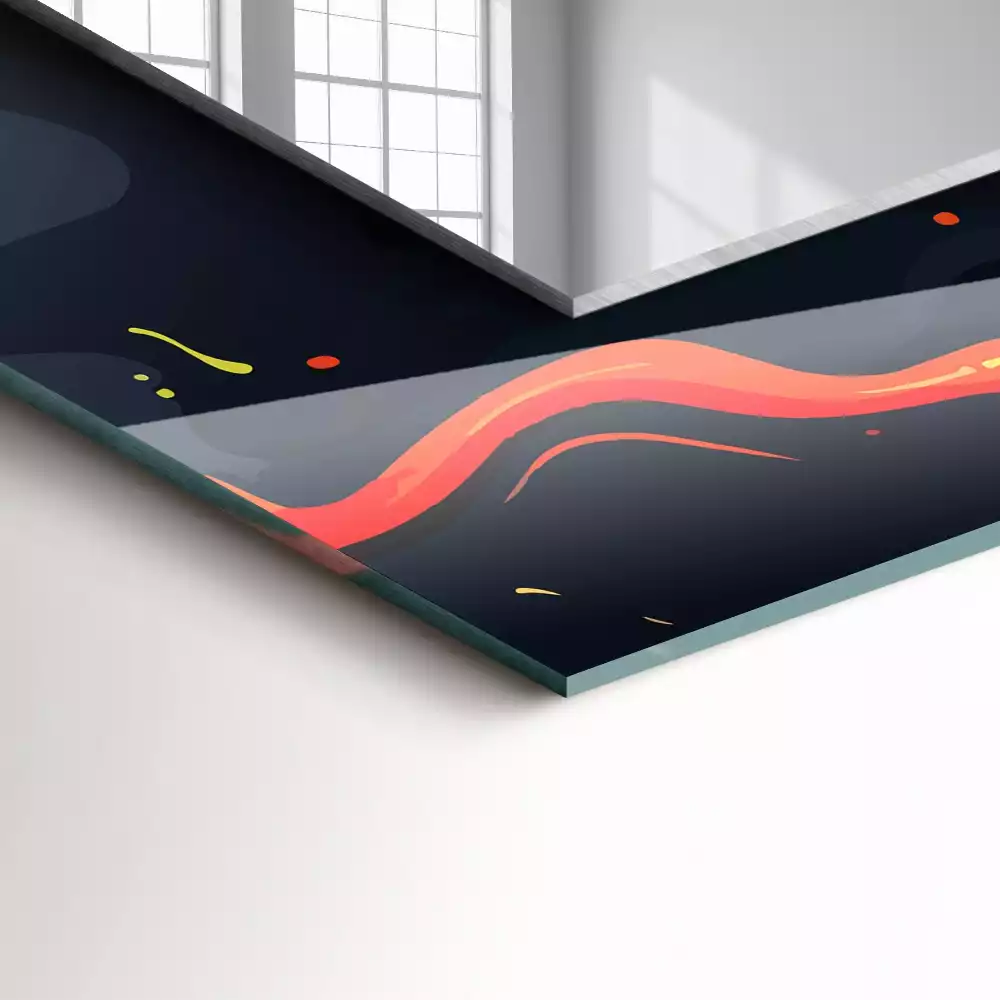 Miroir rectangulaire imprimé lave volcanique