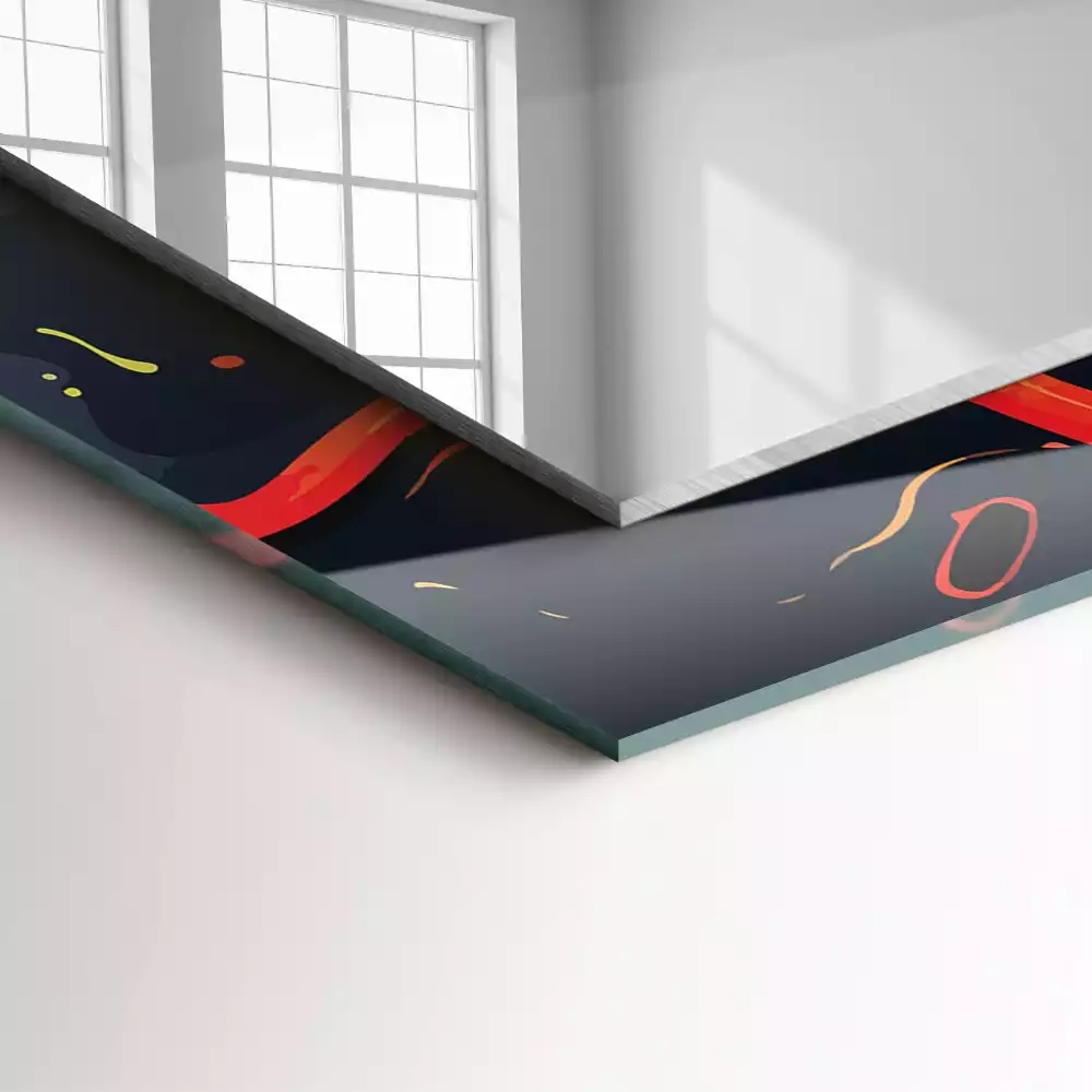 Miroir rectangulaire imprimé lave volcanique