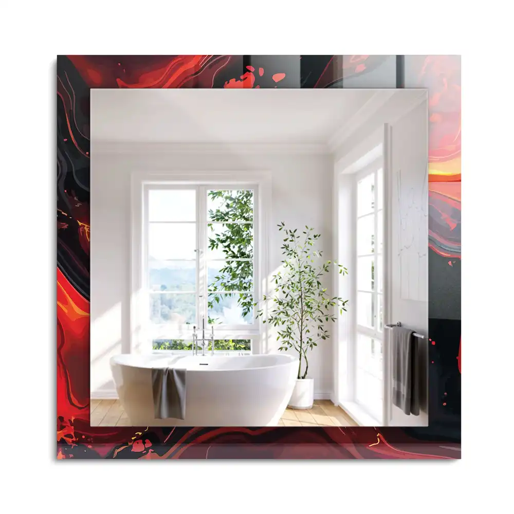Miroir rectangulaire décoratif imprimé abstraction de lave