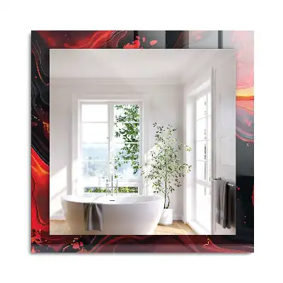Miroir rectangulaire décoratif imprimé abstraction de lave