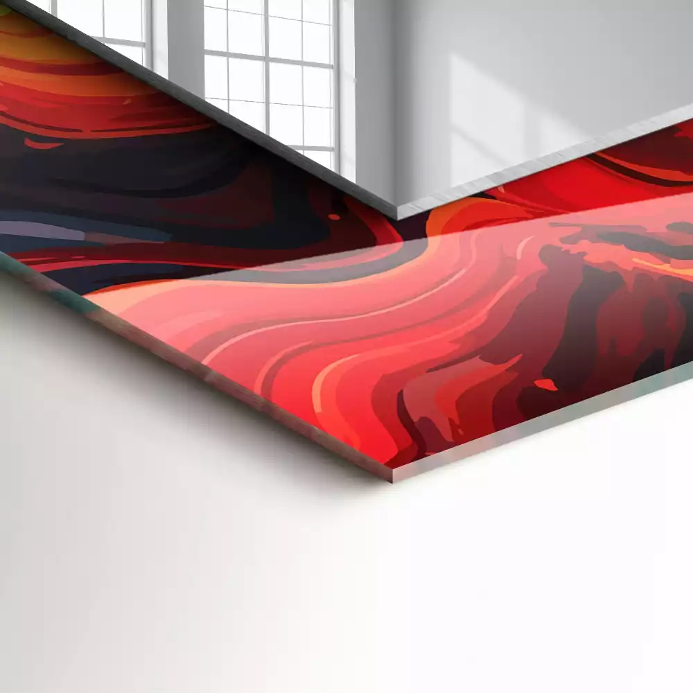 Miroir rectangulaire décoratif imprimé abstraction de lave
