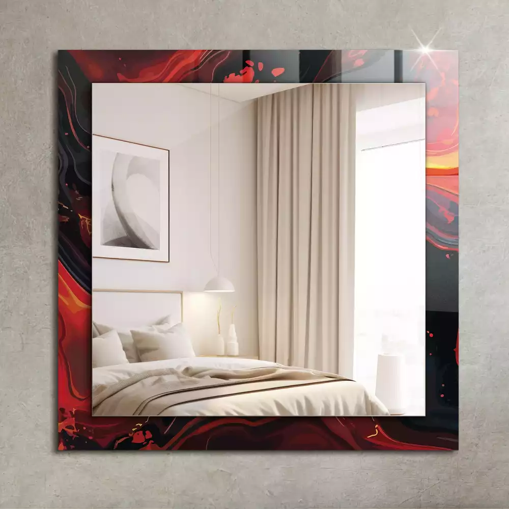 Miroir rectangulaire décoratif imprimé abstraction de lave