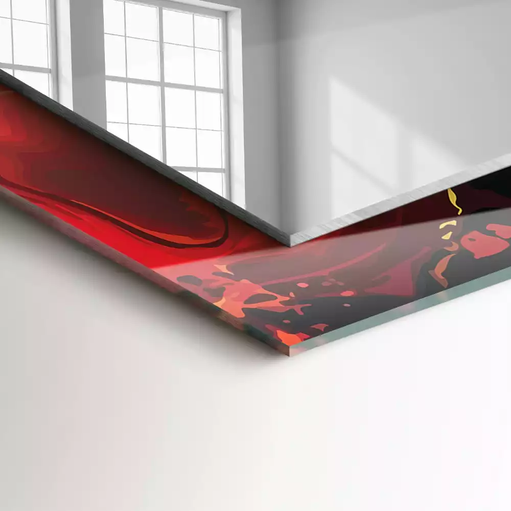 Miroir rectangulaire décoratif imprimé abstraction de lave
