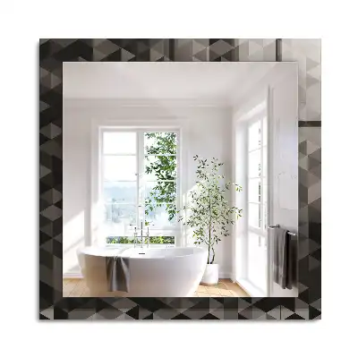 Miroir rectangulaire décoratif triangles noir et gris