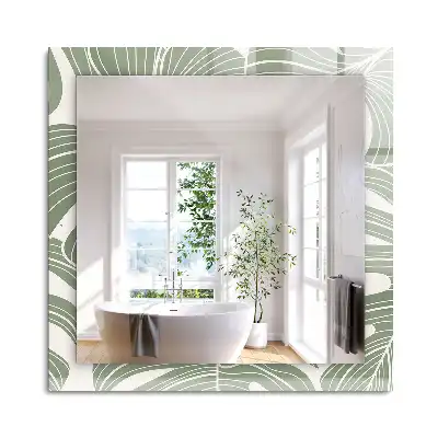 Miroir rectangulaire imprimé feuilles de monstera